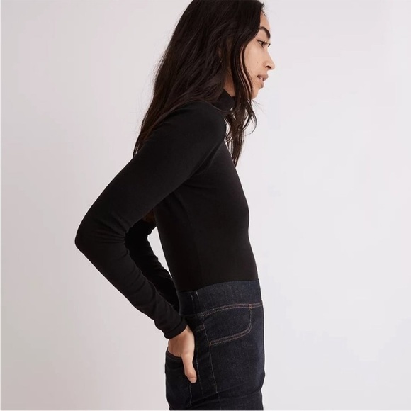 Madewell black turtleneck thong bodysuit size XXS new - Picture 3 of 5